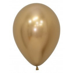 Helium inflated 11” balloon - Reflex gold