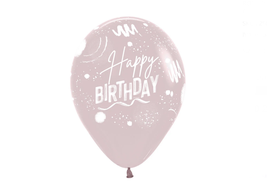 *NEW* Helium inflated 11” latex balloon - Modern Happy Birthday - various colours