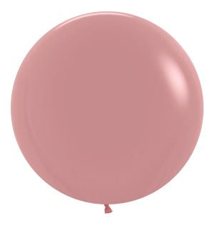 Helium inflated 24” latex balloon - Rosewood