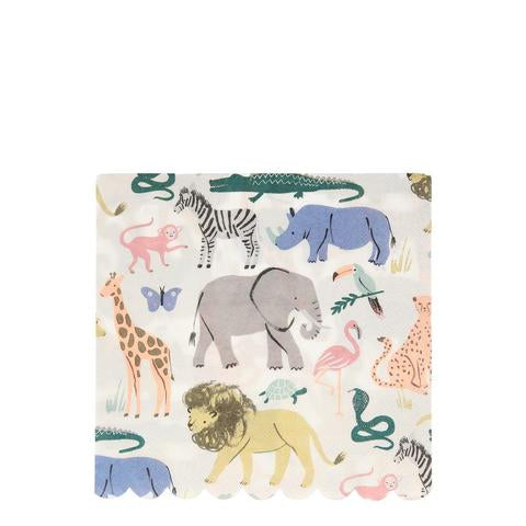 Safari animals large napkins - Meri Meri