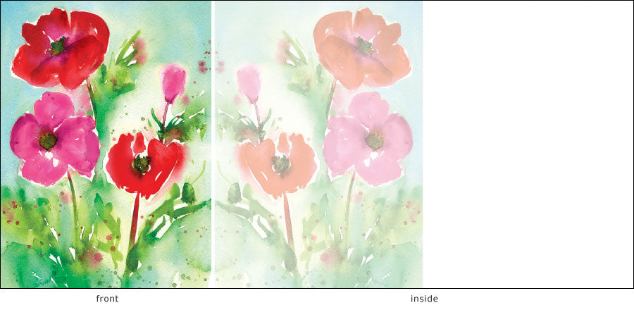 Poppies - blank inside