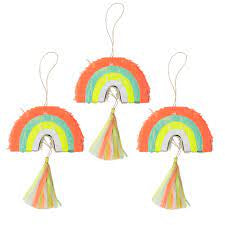 Pack of 3 mini rainbow piñatas - Meri Meri