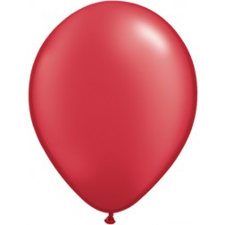 Helium inflated 11" latex balloons- pearl ruby red