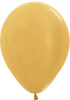 Helium inflated 11" balloon - pearl metallic gold