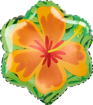 Standard hibiscus flower - one side purple one side orange (this is ONE balloon)