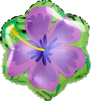 Standard hibiscus flower - one side purple one side orange (this is ONE balloon)