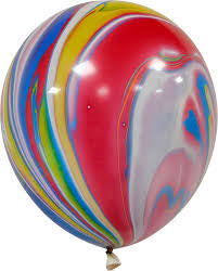 Helium inflated 11” balloon - Rainbow marble