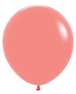 Helium inflated 18” latex balloon - tropical coral