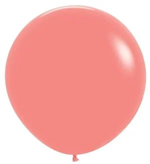 Helium inflated 24” latex balloon - tropical coral
