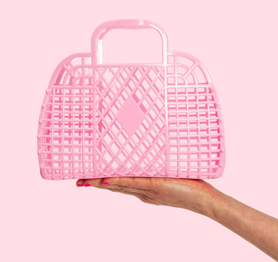 *HALF PRICE* Sun jellies - small retro bag - Berry pink