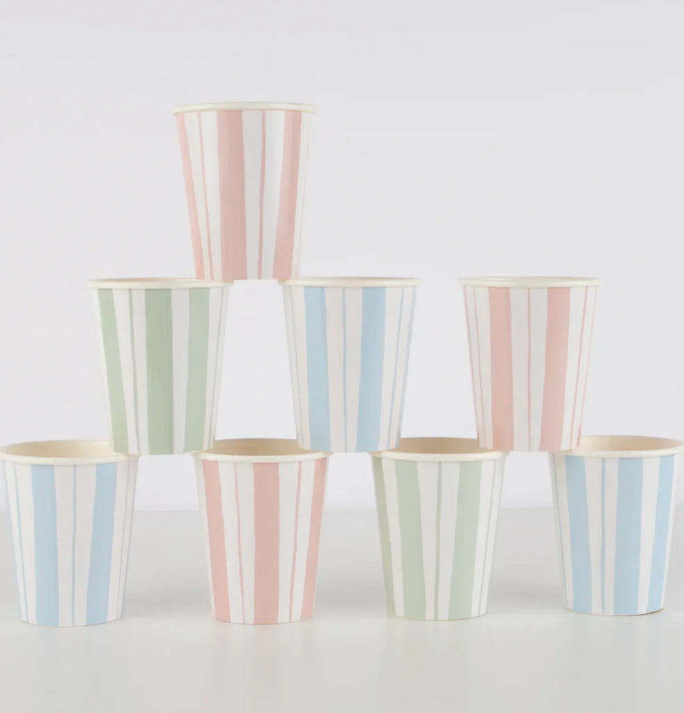 Ticking stripe cups - Meri Meri