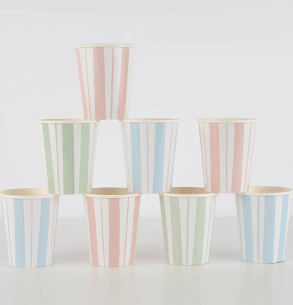 Ticking stripe cups - Meri Meri