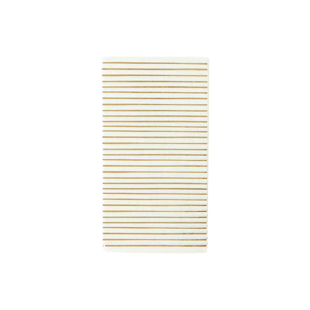 Gold striped dinner napkins