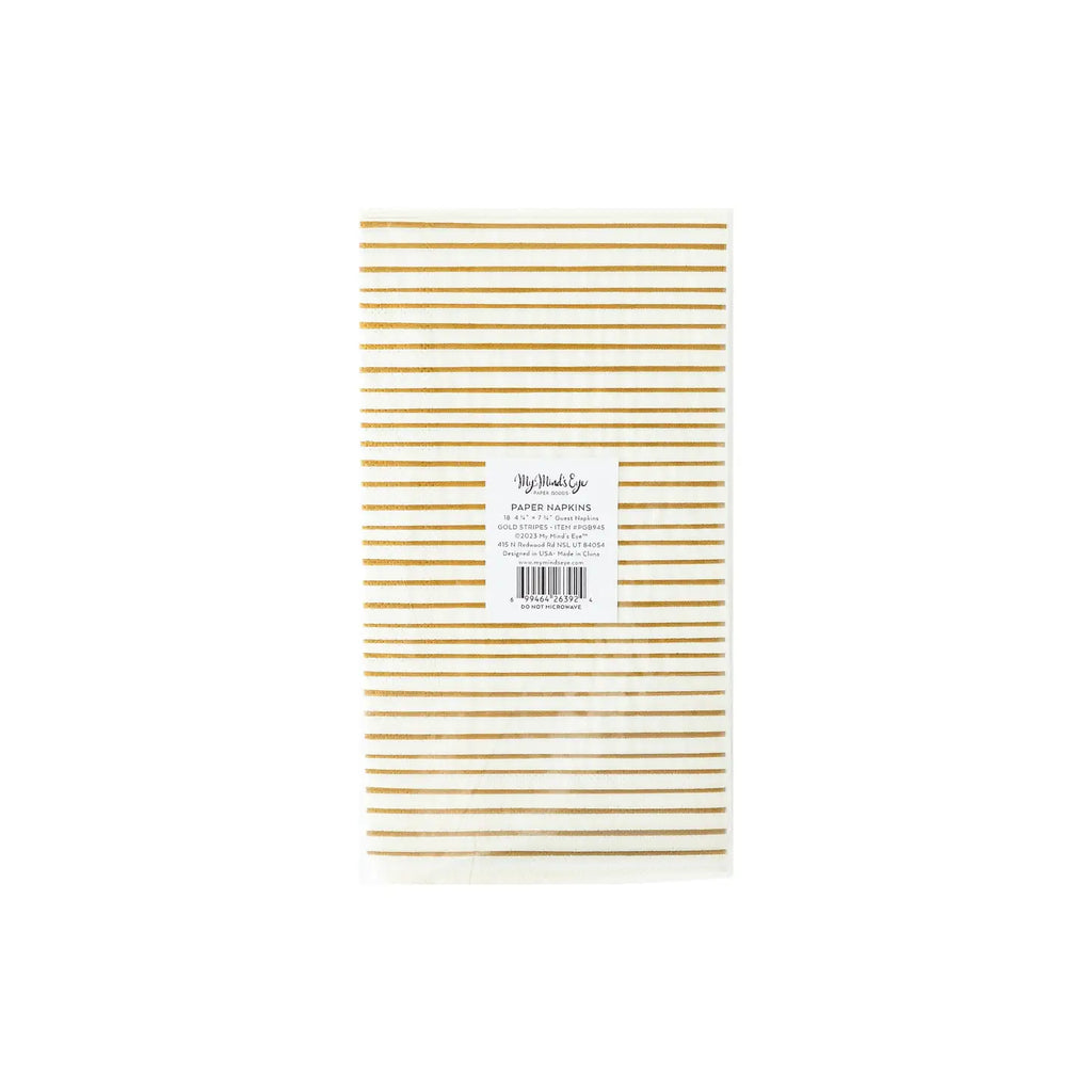 Gold striped dinner napkins