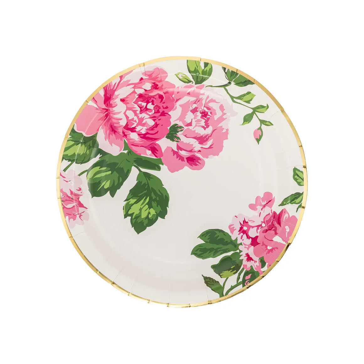 Pink chintz floral plates