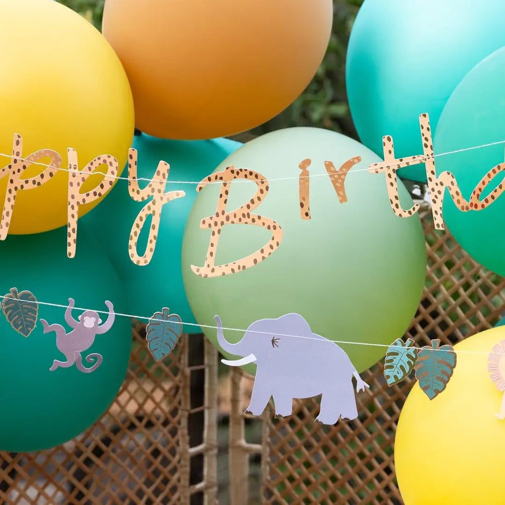 Safari happy birthday banner set