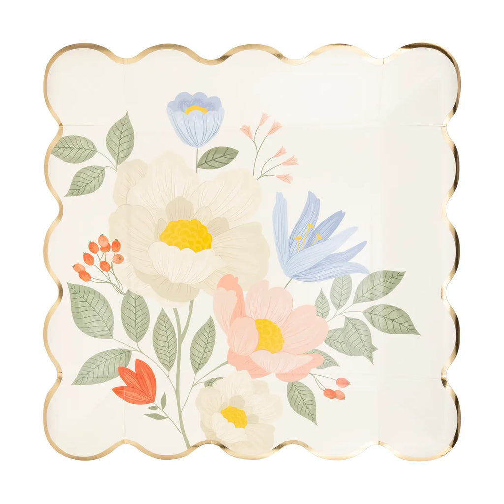 Floral corner plate