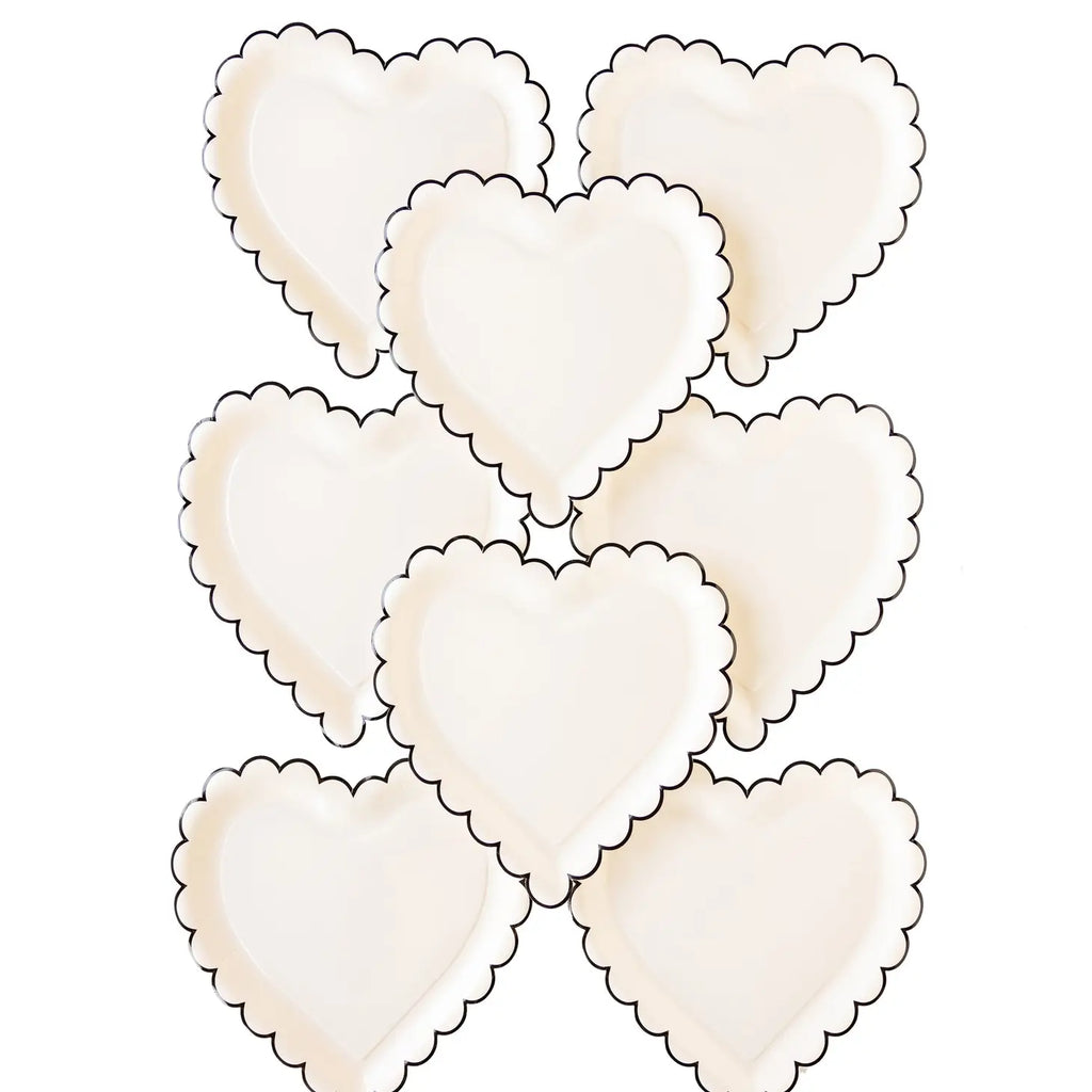 Scalloped heart paper plates