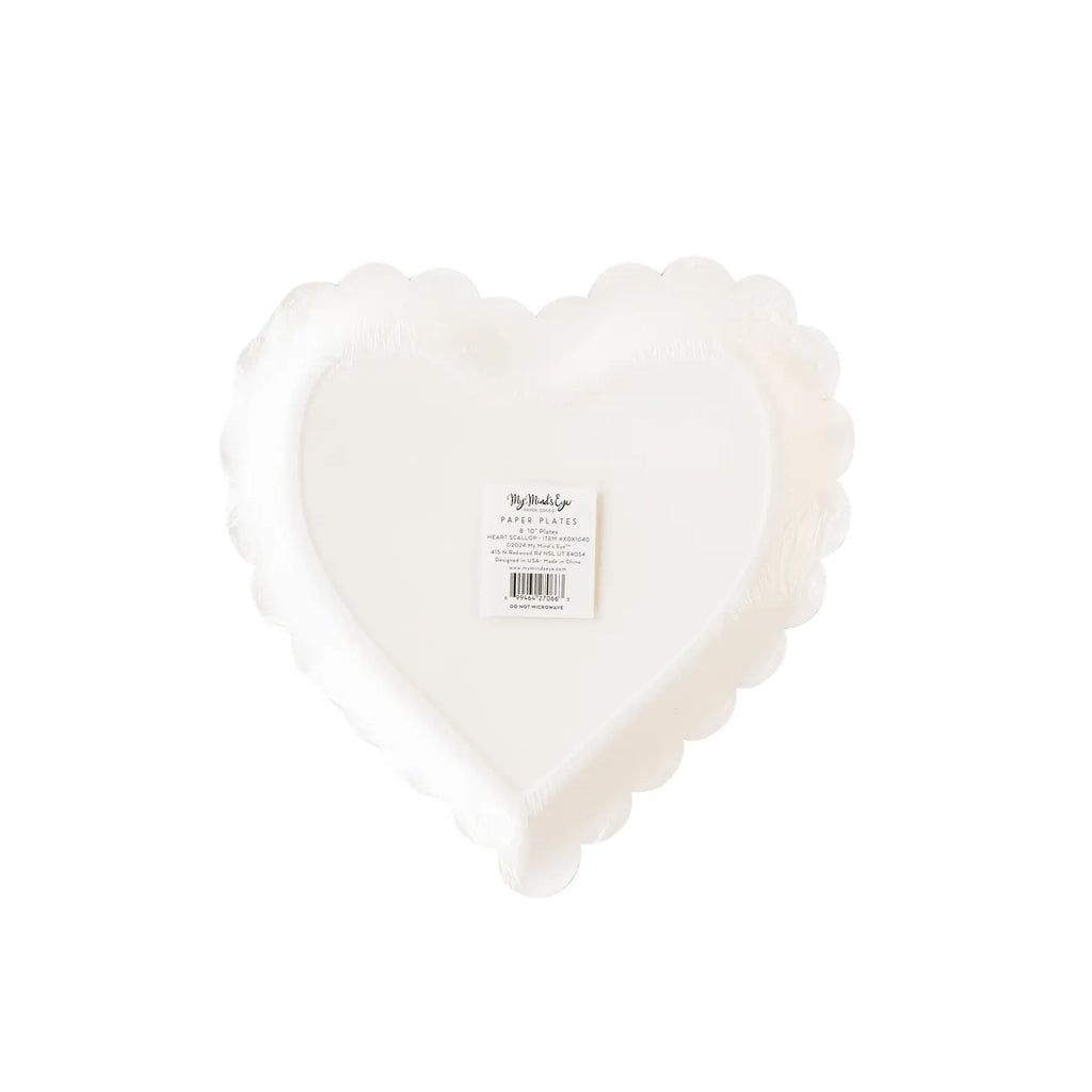 Scalloped heart paper plates