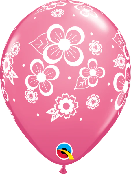 Helium inflated 11” balloon - floral blossoms