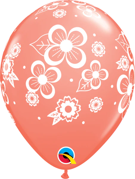 Helium inflated 11” balloon - floral blossoms