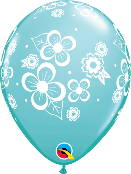 Helium inflated 11” balloon - floral blossoms