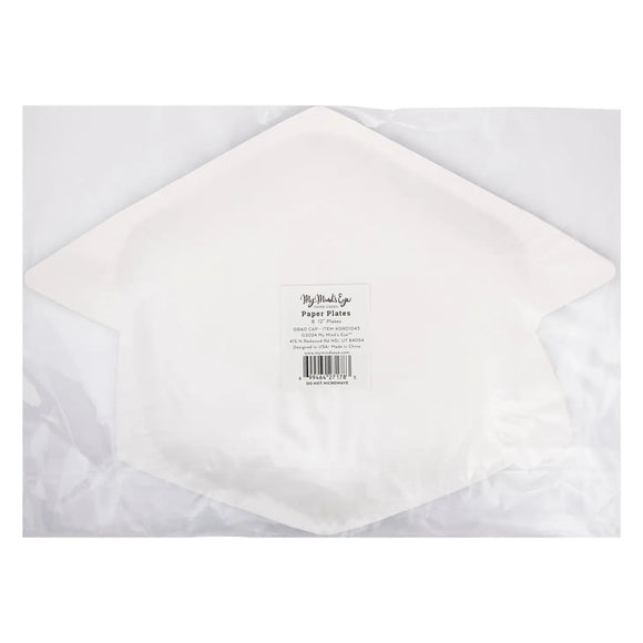 Graduation cap shaped paper plates