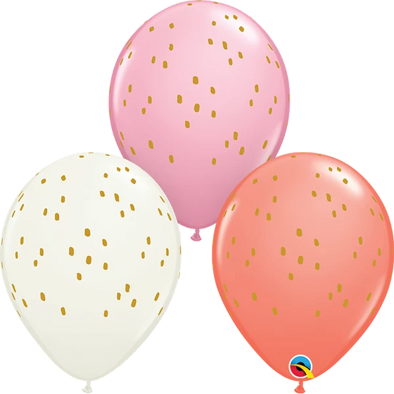 Helium unflated latex balloon - boho speckle dots (3 colour choices)