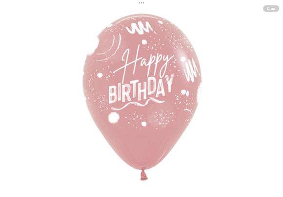 *NEW* Helium inflated 11” latex balloon - Modern Happy Birthday - various colours