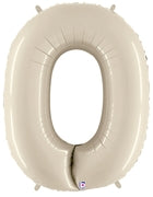 Supershape foil balloon - White sand numbers