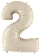 Supershape foil balloon - White sand numbers