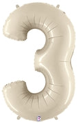 Supershape foil balloon - White sand numbers