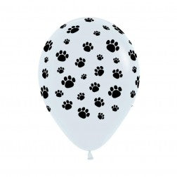 Helium inflated 11” balloon - paw prints