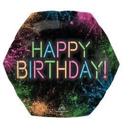 Neon Happy Birthday - Supershape balloon