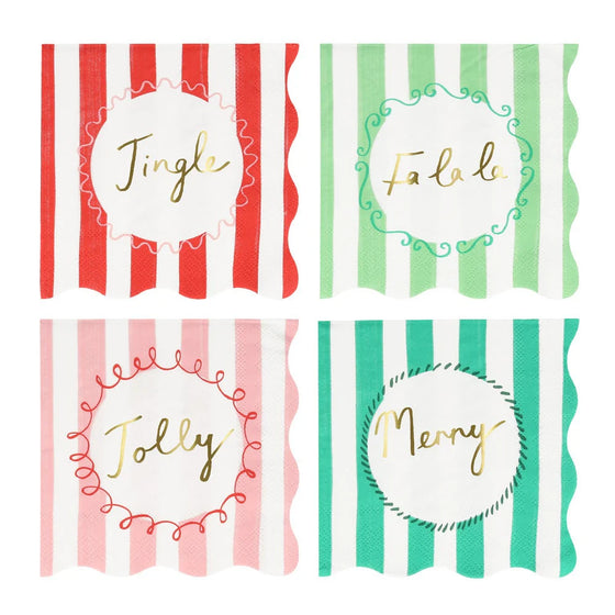 Festive stripe small napkins - Meri Meri