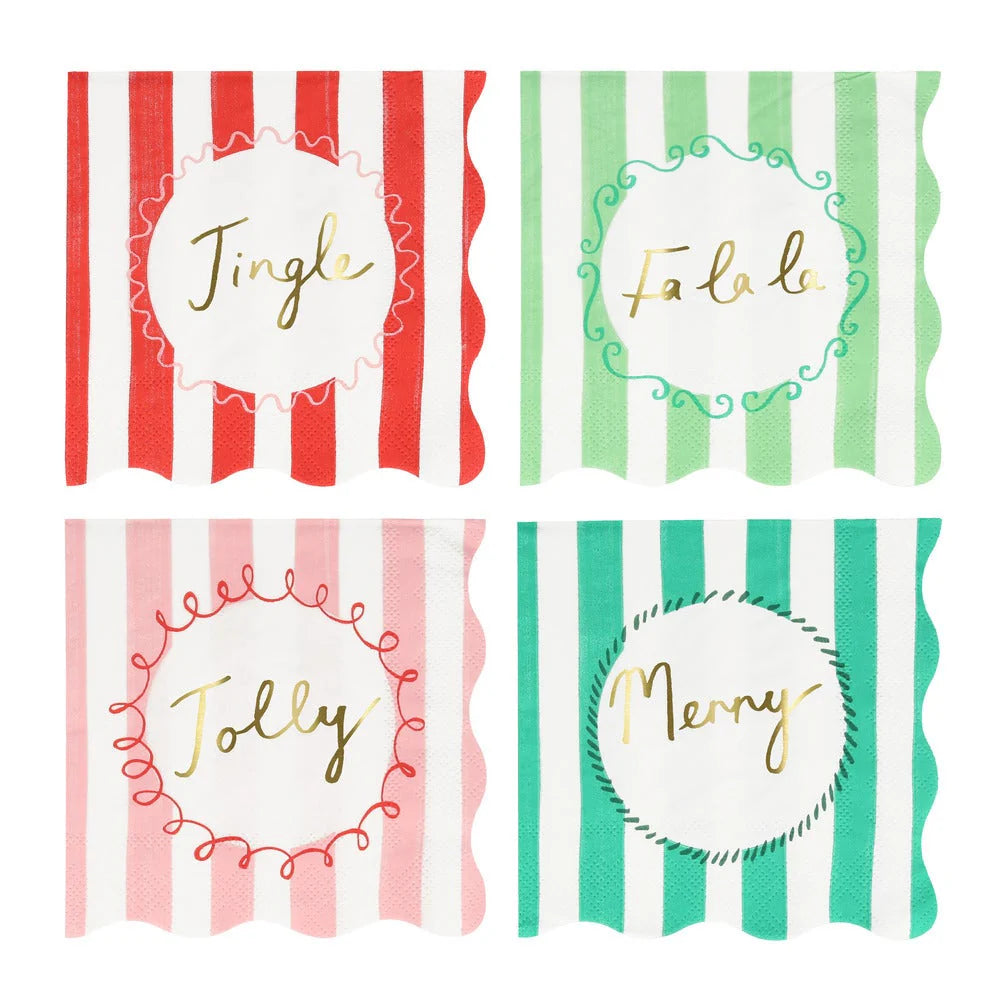 Festive stripe small napkins - Meri Meri