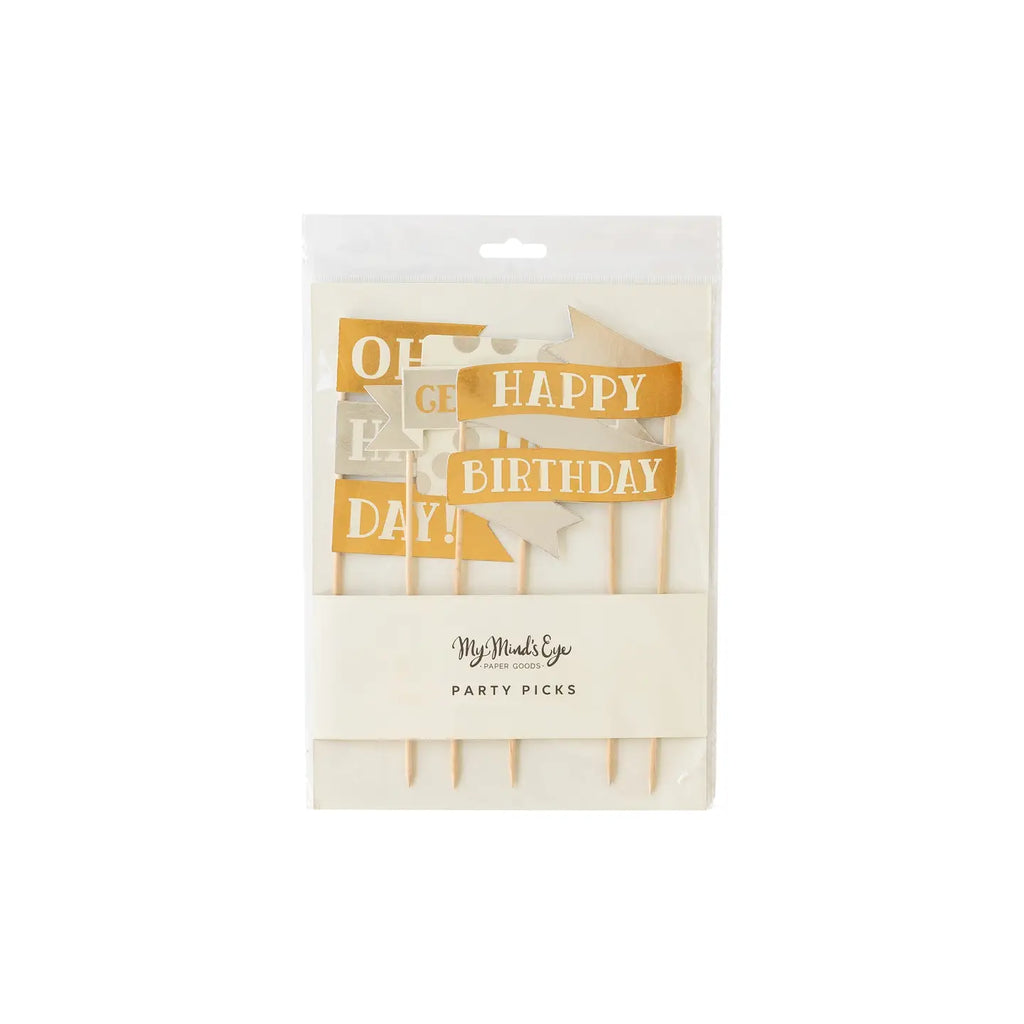 metallic cake toppers - set of 4
