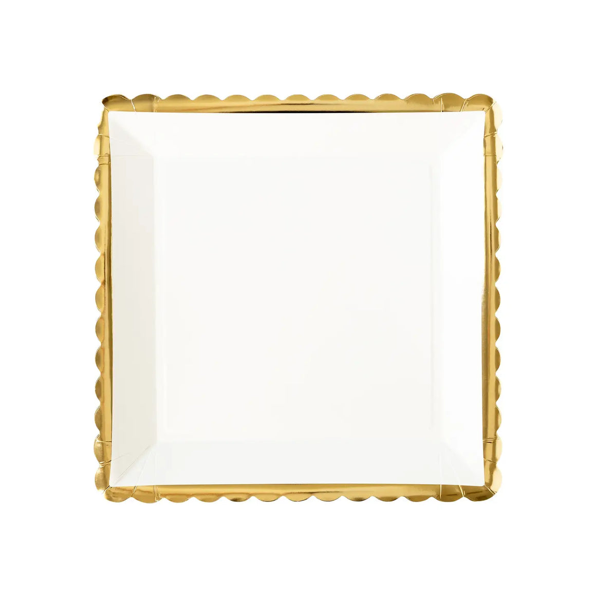 gold ruffle edge plates - pack of 8