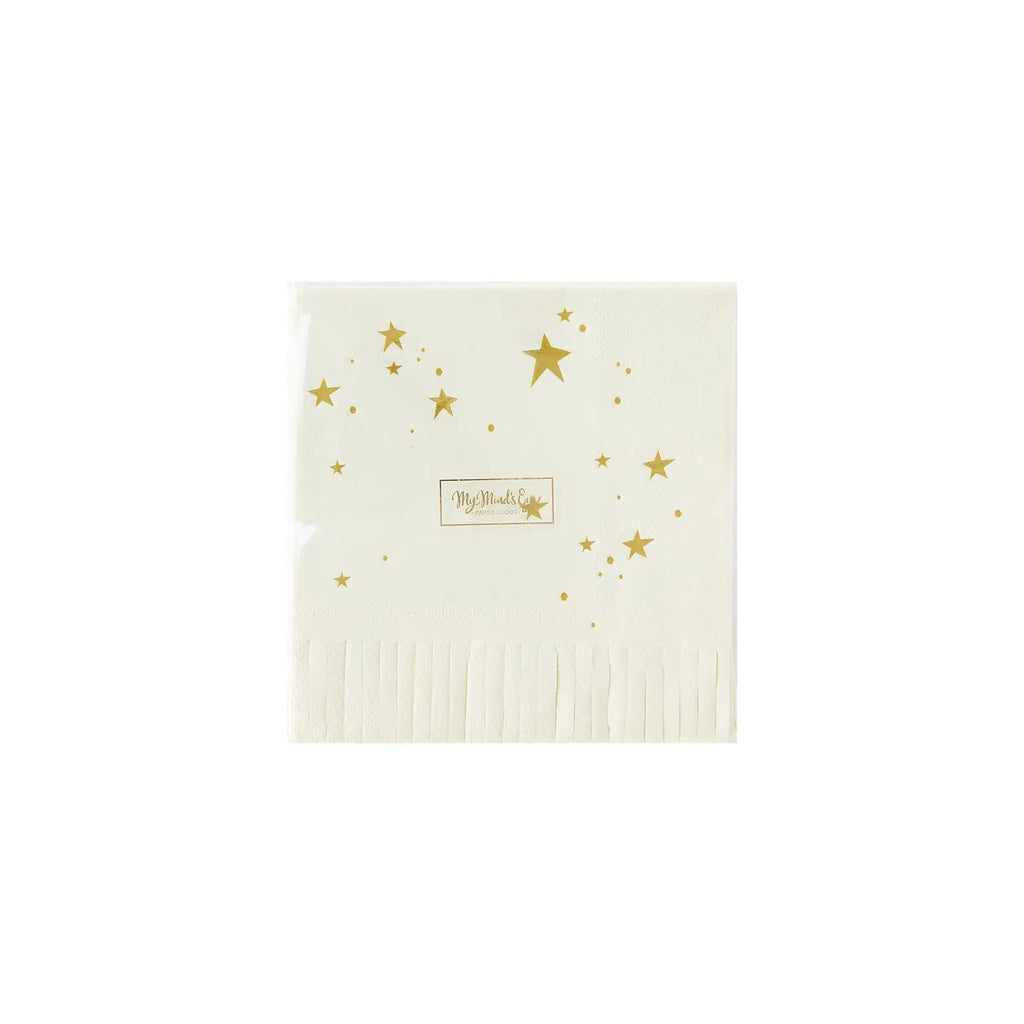 neutral star fringed cocktail napkins
