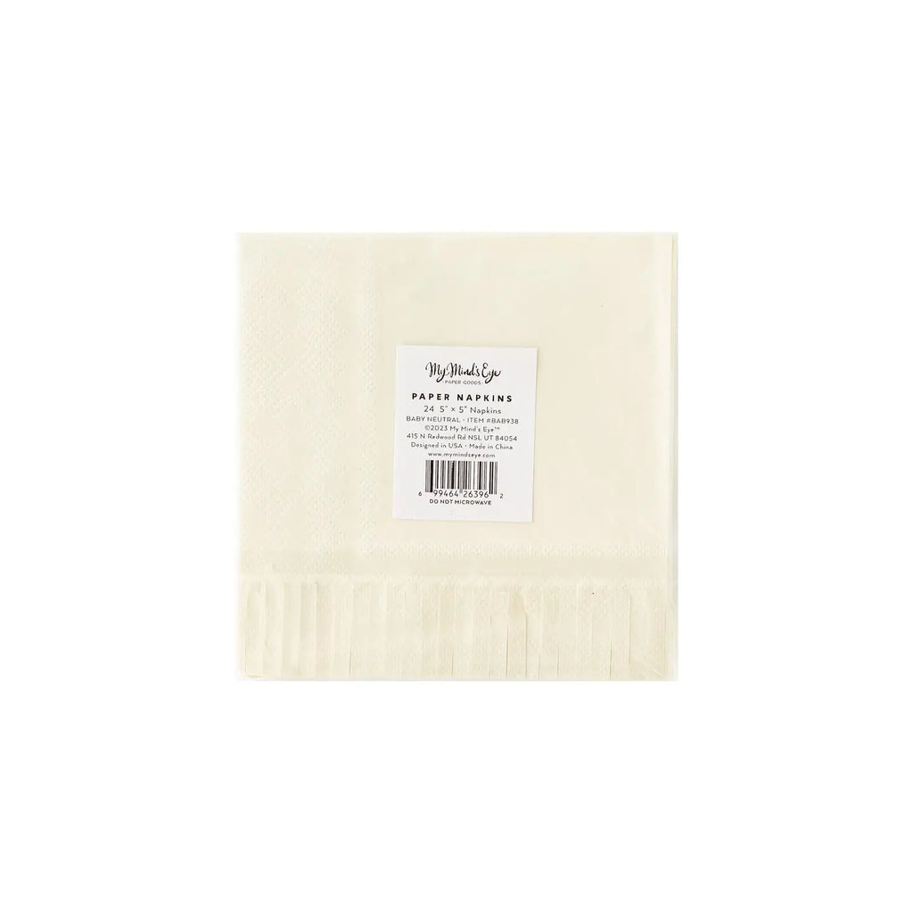 neutral star fringed cocktail napkins