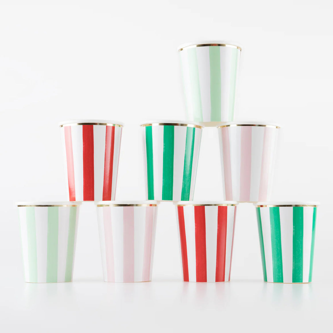 Festive stripe cups -Meri Meri