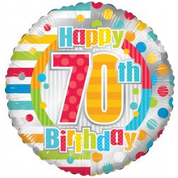 Standard 70th birthday dots and lines