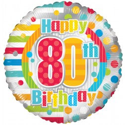 Standard 80th birthday dots and lines