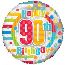 Standard 90th birthday dots and lines