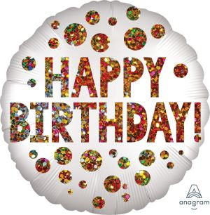 Supershape foil balloon - Happy birthday sequins
