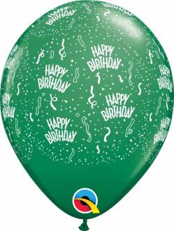 11” balloon - Emerald green happy birthday