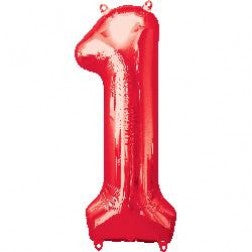 Supershape foil balloon - Red giant numbers