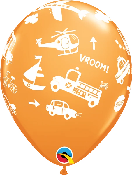 Helium inflated 11” balloon - transportation (various colour choices)