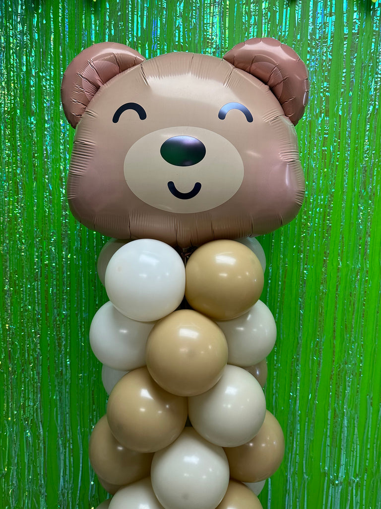 Teddy bear balloon pillar