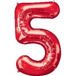 Supershape foil balloon - Red giant numbers